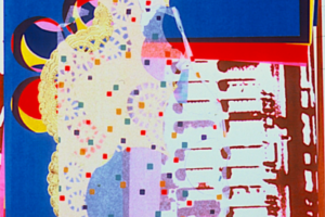 Textile Collage (Doilies, Dots, Holes and Deathcamps), Archival digital print, 2004
